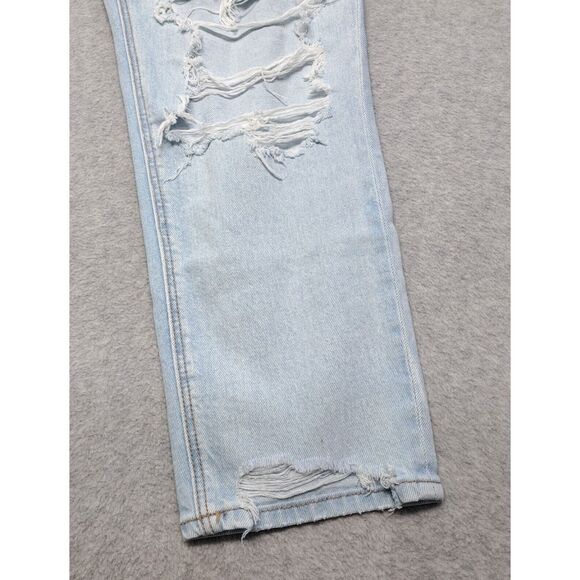 American Eagle Strigid Women's Jeans 12 Reg Distressed Ripped Denim Mom Jean NWT - Picture 3 of 16